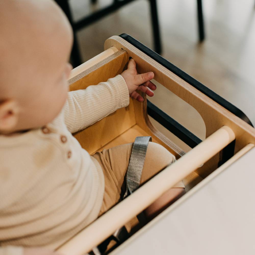 High Chair add on for Folding kitchen tower - Duck Woodworks