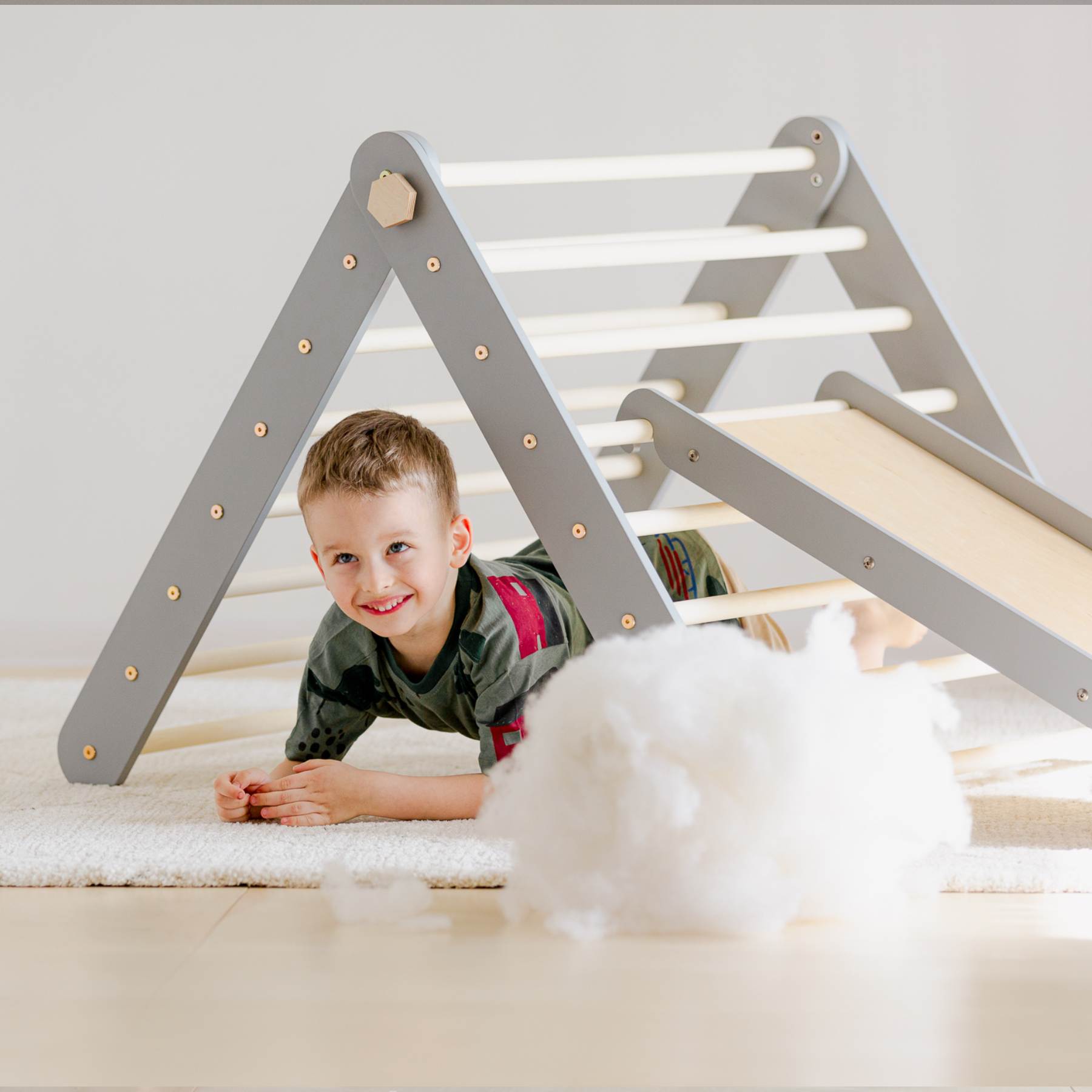 Climbing Triangle with a slide - Duck Woodworks