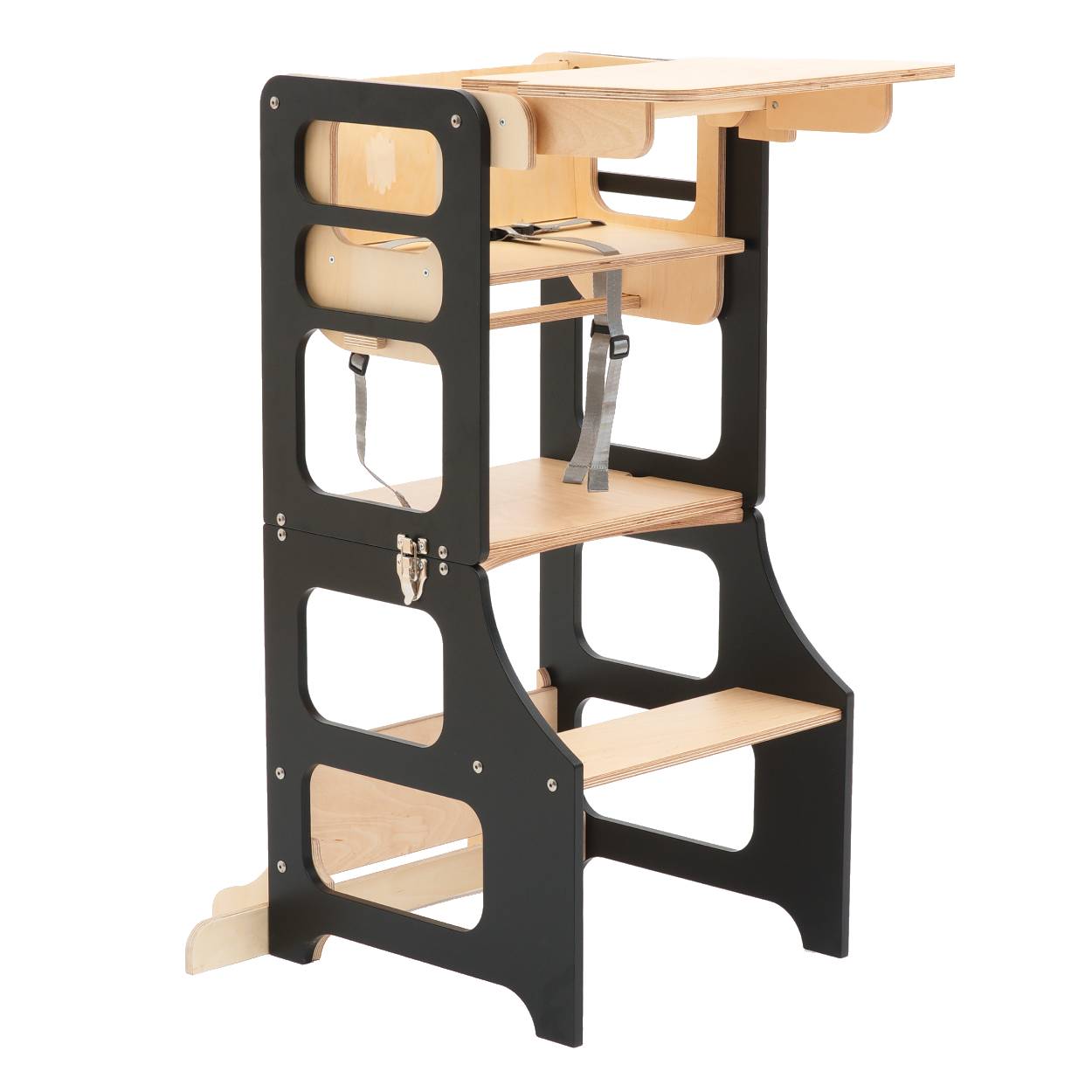Foldable kitchen tower high chair - Duck Woodworks