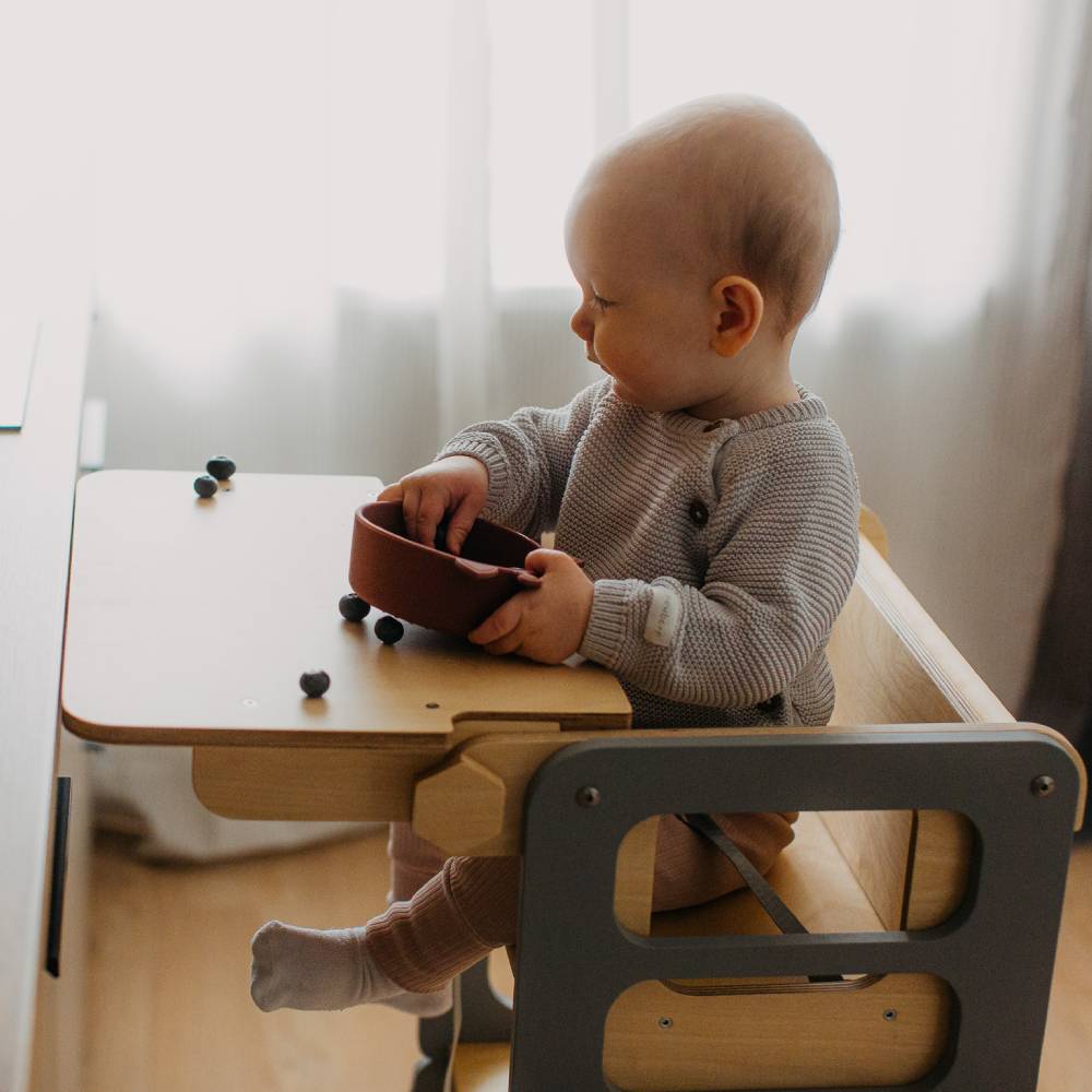 High Chair add on for Folding kitchen tower - Duck Woodworks