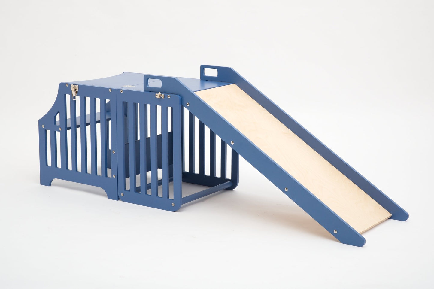 Foldable kitchen tower with slide (striped collection) - Duck Woodworks