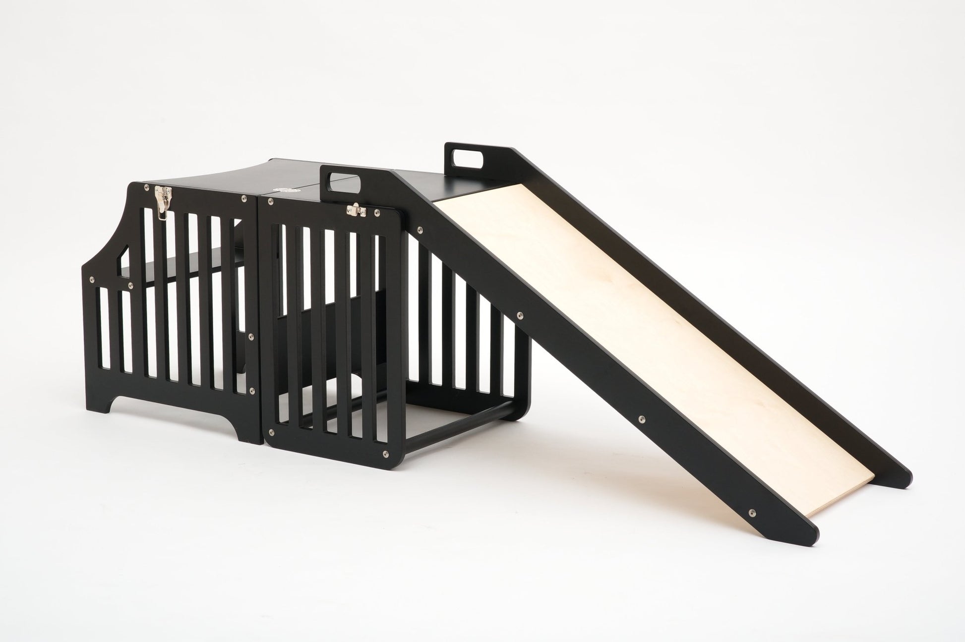 Foldable kitchen tower with slide (striped collection) - Duck Woodworks