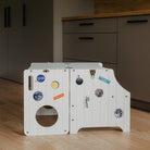 Foldable Kitchen Tower With a Slide - Duck Woodworks