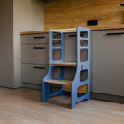 Foldable Kitchen Tower With a Slide - Duck Woodworks