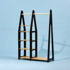 Clothing Rack with shelves on the side - Duck Woodworks