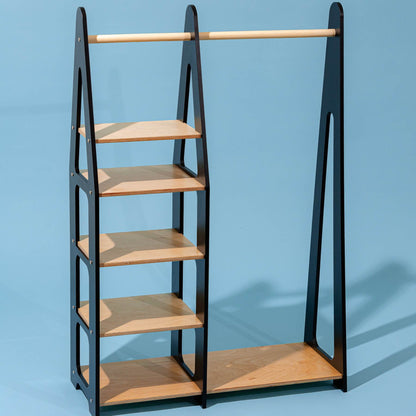Clothing Rack with shelves on the side - Duck Woodworks