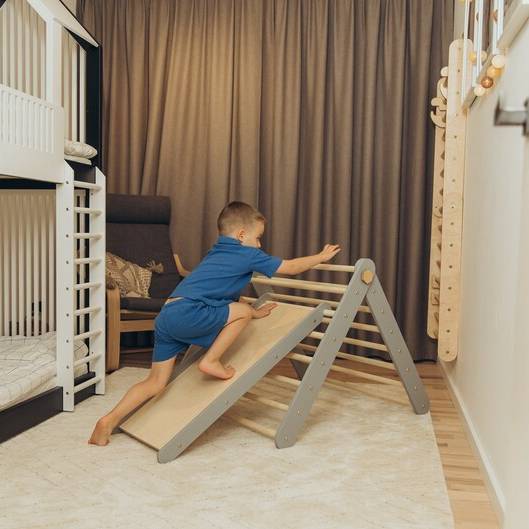 Climbing Triangle - Swedish Ladder set with a slide - Duck Woodworks