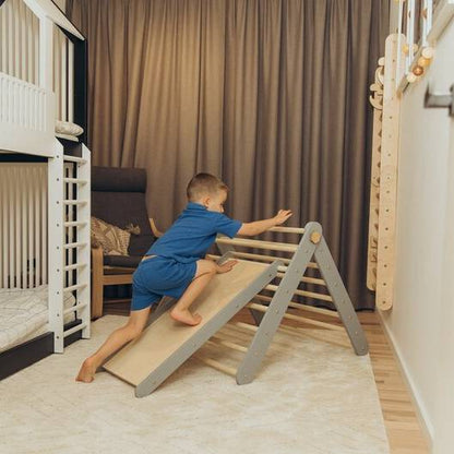 Climbing Triangle - Swedish Ladder set with a slide - Duck Woodworks