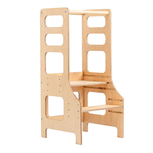 Adjustable height kitchen tower - Duck Woodworks