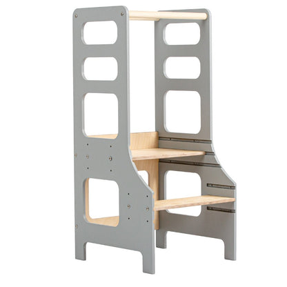 Adjustable height kitchen tower - Duck Woodworks