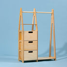 Clothing Rack with drawers (rectangular holes) - Duck Woodworks