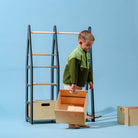 Clothing Rack with drawers (rectangular holes) - Duck Woodworks