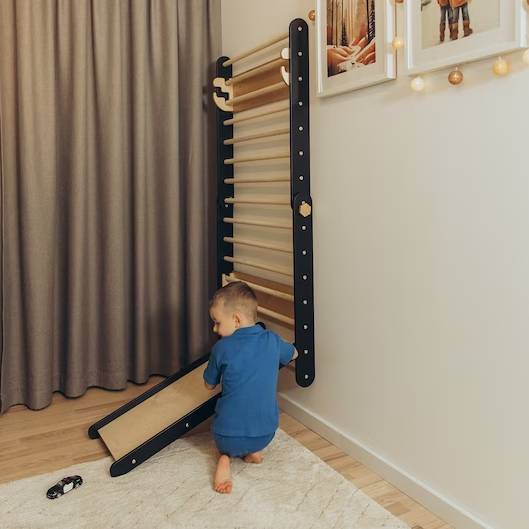 Climbing Triangle - Swedish Ladder set with a slide - Duck Woodworks