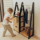 Clothing Rack with drawers (rectangular holes) - Duck Woodworks