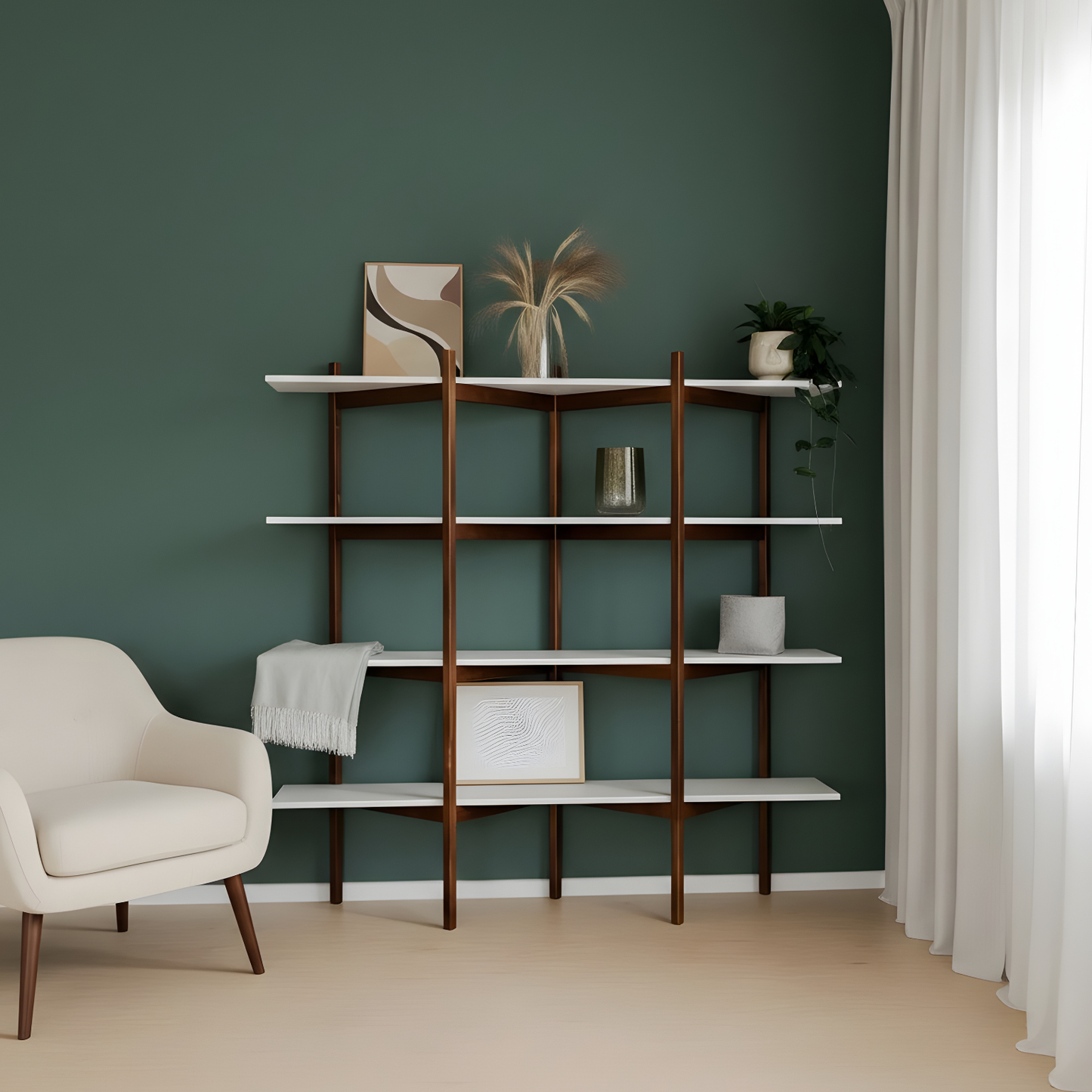 Bibliothèque moderne du milieu du siècle