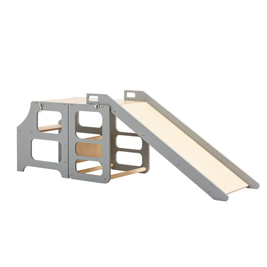 Foldable Kitchen Tower With a Slide - Duck Woodworks