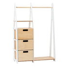Clothing Rack with drawers (rectangular holes) - Duck Woodworks