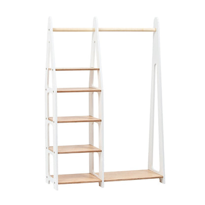 Clothing Rack with shelves on the side - Duck Woodworks