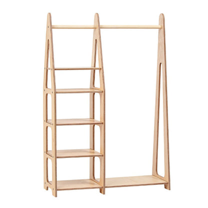 Clothing Rack with shelves on the side - Duck Woodworks