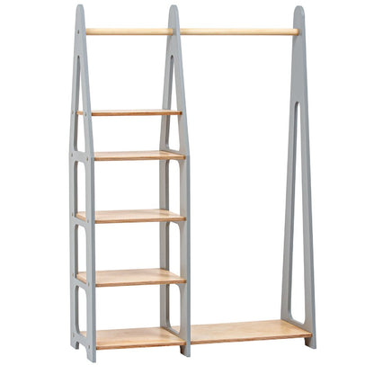Clothing Rack with shelves on the side - Duck Woodworks