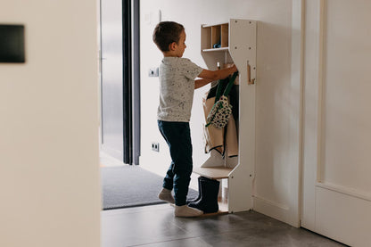 Armoire de rangement pour vêtements d'extérieur d'enfants – Structure robuste en bois