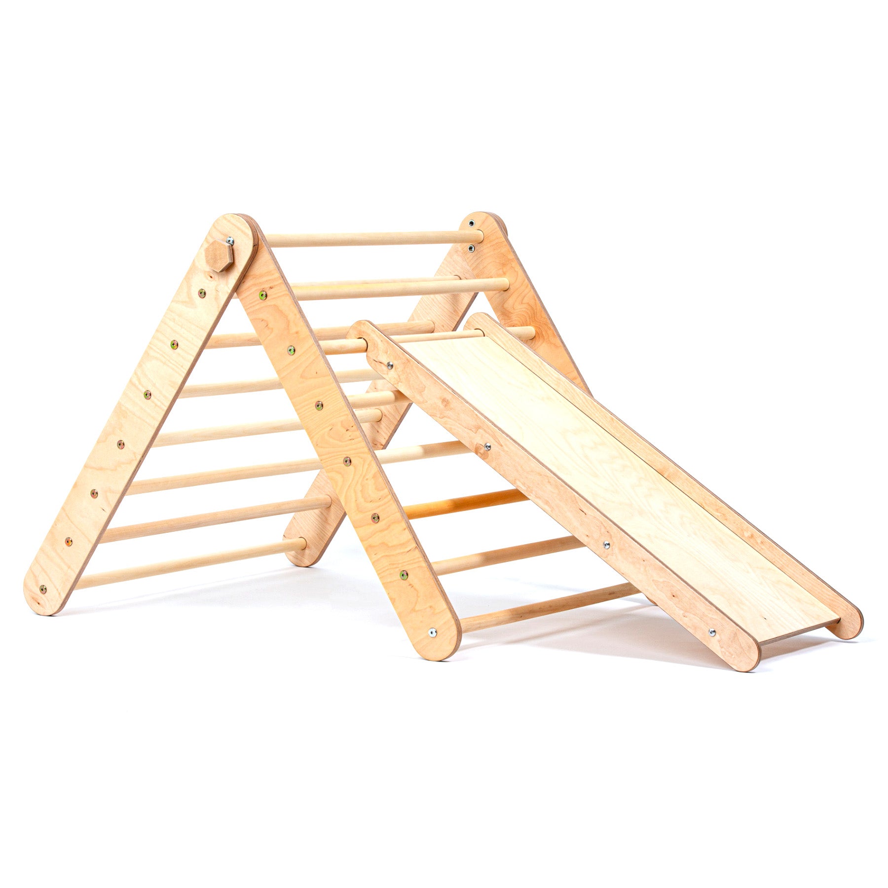 Climbing Triangle with a slide - Duck Woodworks