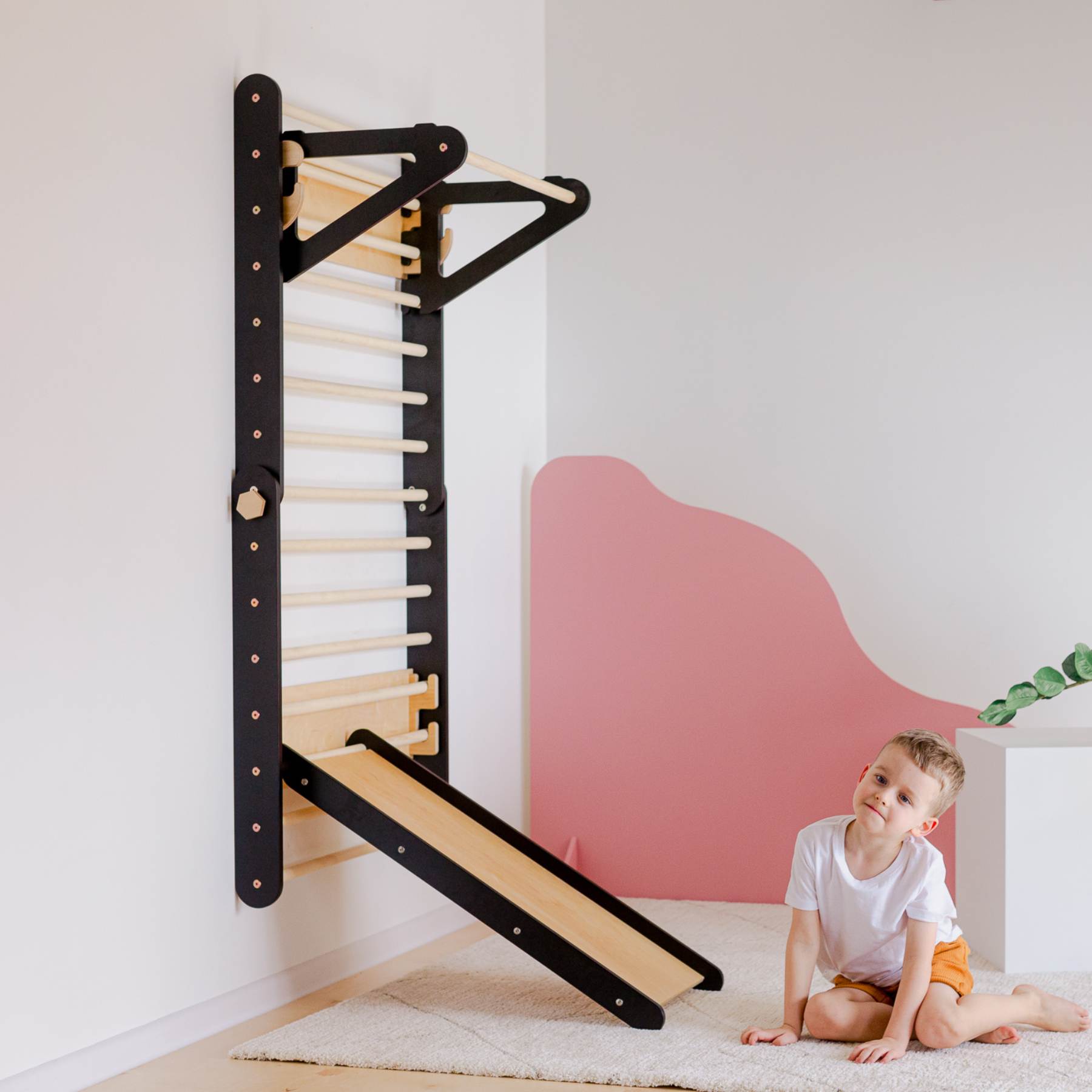 Climbing Triangle - Swedish Ladder set with a slide - Duck Woodworks