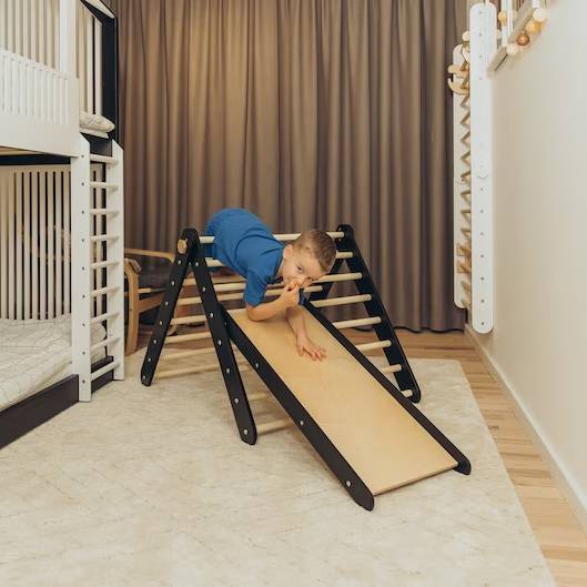 Climbing Triangle - Swedish Ladder set with a slide - Duck Woodworks