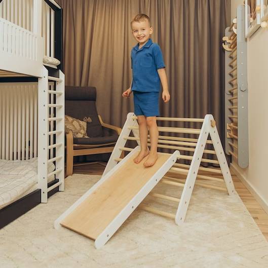 Climbing Triangle with a slide - Duck Woodworks