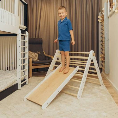 Climbing Triangle with a slide - Duck Woodworks