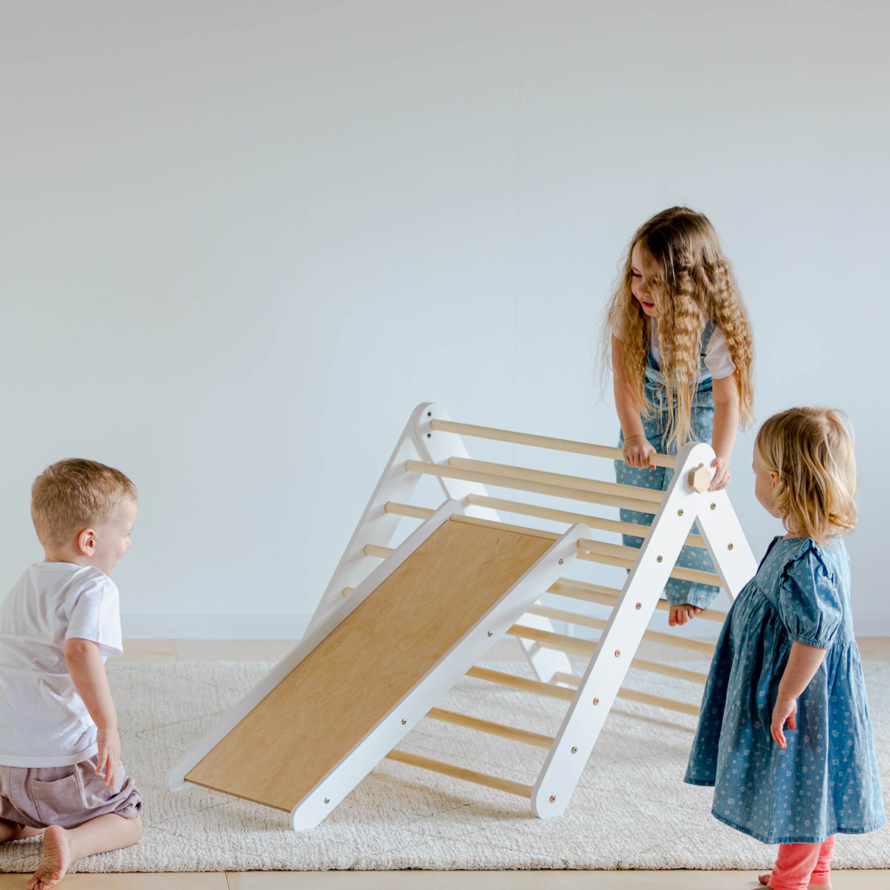 Climbing Triangle with a slide - Duck Woodworks