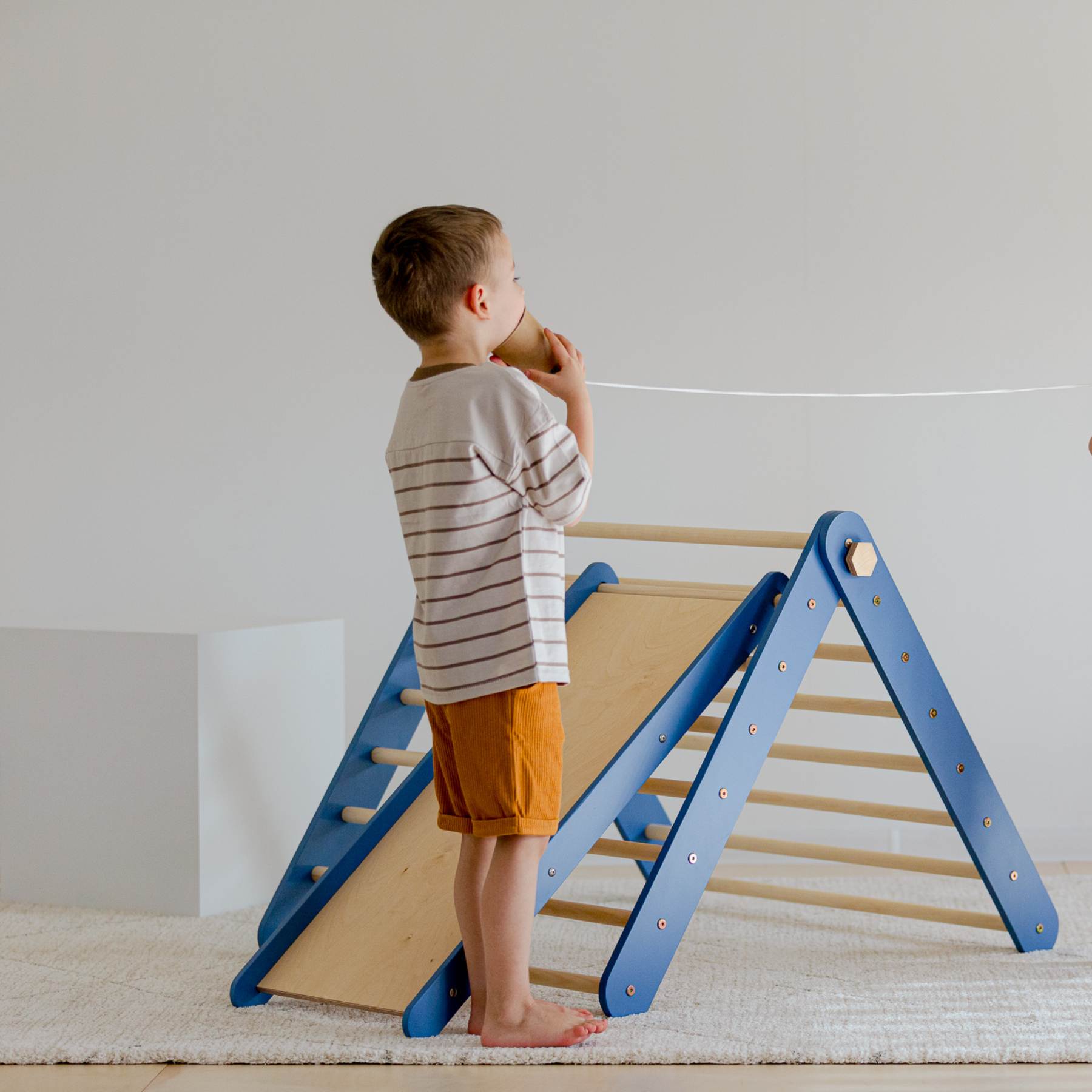 Climbing Triangle with a slide - Duck Woodworks