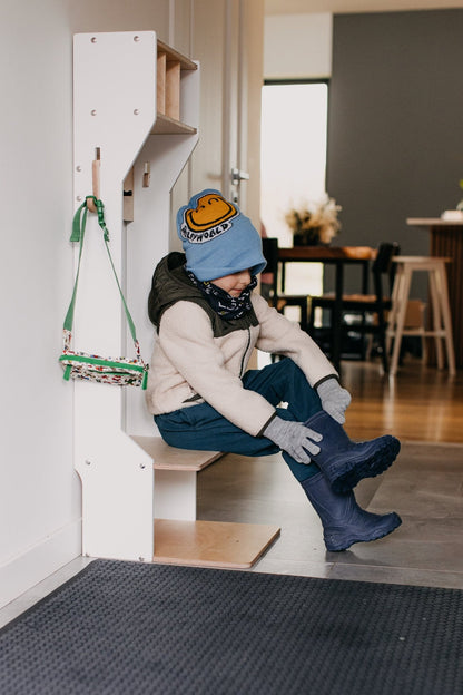 Children's Outwear Organizer – Sturdy Wood Frame Wardrobe - Duck Woodworks