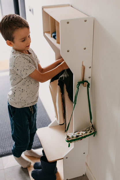 Children's Outwear Organizer – Sturdy Wood Frame Wardrobe - Duck Woodworks