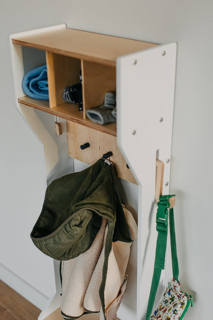 Children's Outwear Organizer – Sturdy Wood Frame Wardrobe - Duck Woodworks