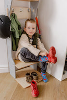 Children's Outwear Organizer – Sturdy Wood Frame Wardrobe - Duck Woodworks