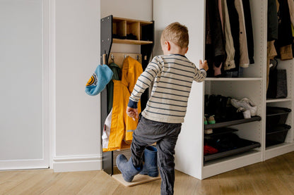 Children's Outwear Organizer – Sturdy Wood Frame Wardrobe - Duck Woodworks